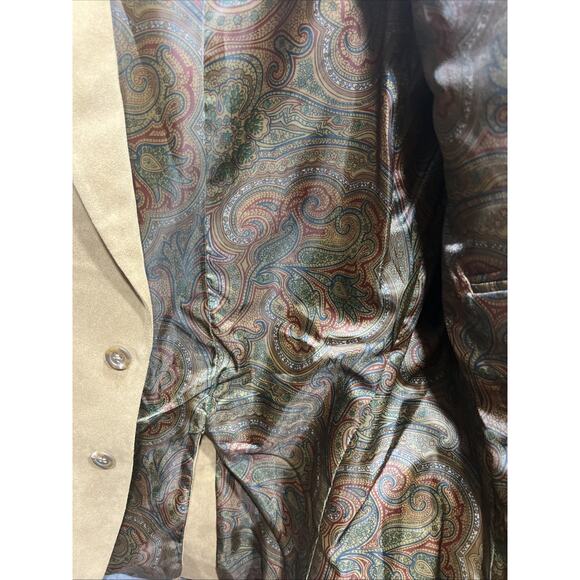 Vintage Lauren Ralph Lauren Sport Jacket Two Button Faux Suede Tan Mens Size 42S - Picture 8 of 12